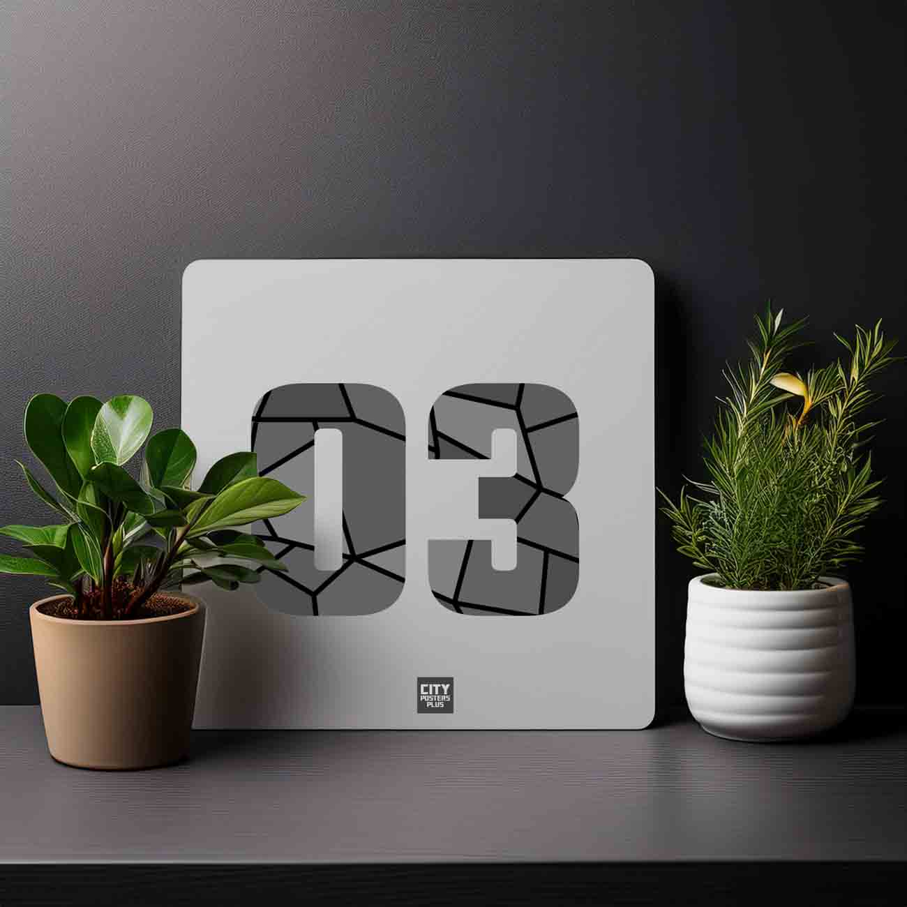 03 Number Mousepad (Melange Grey)