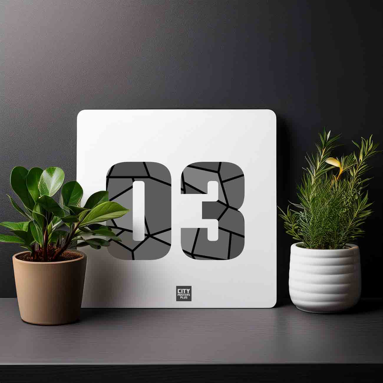 03 Number Mousepad (White)