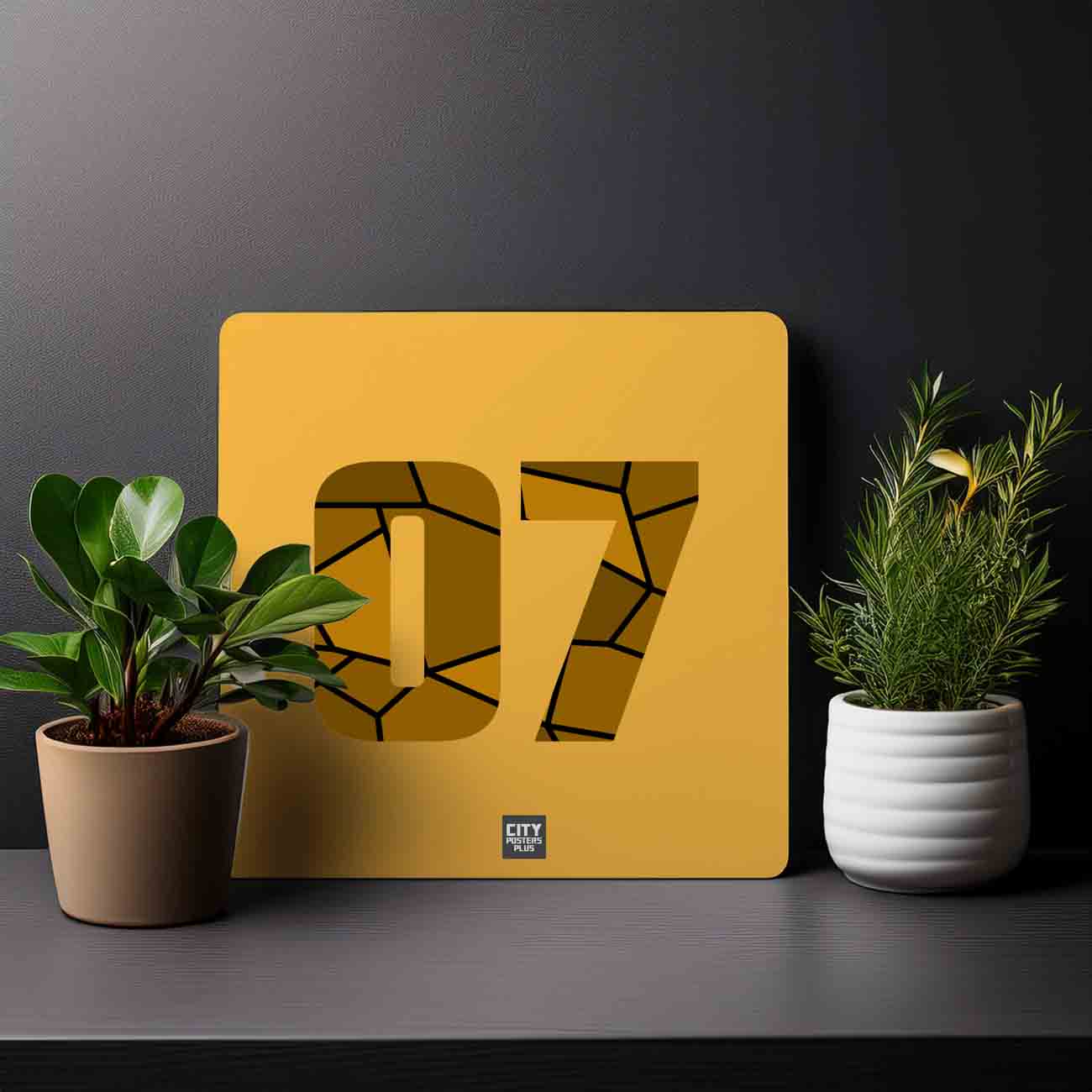 07 Number Mousepad (Golden Yellow)