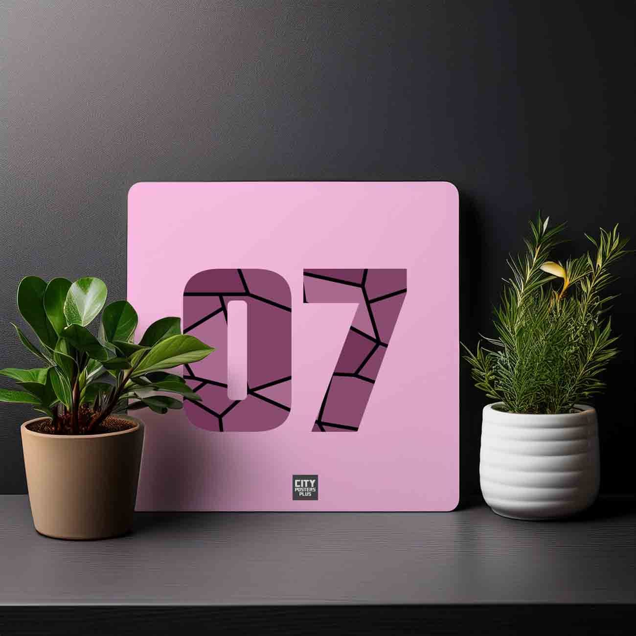 07 Number Mousepad (Light Pink)
