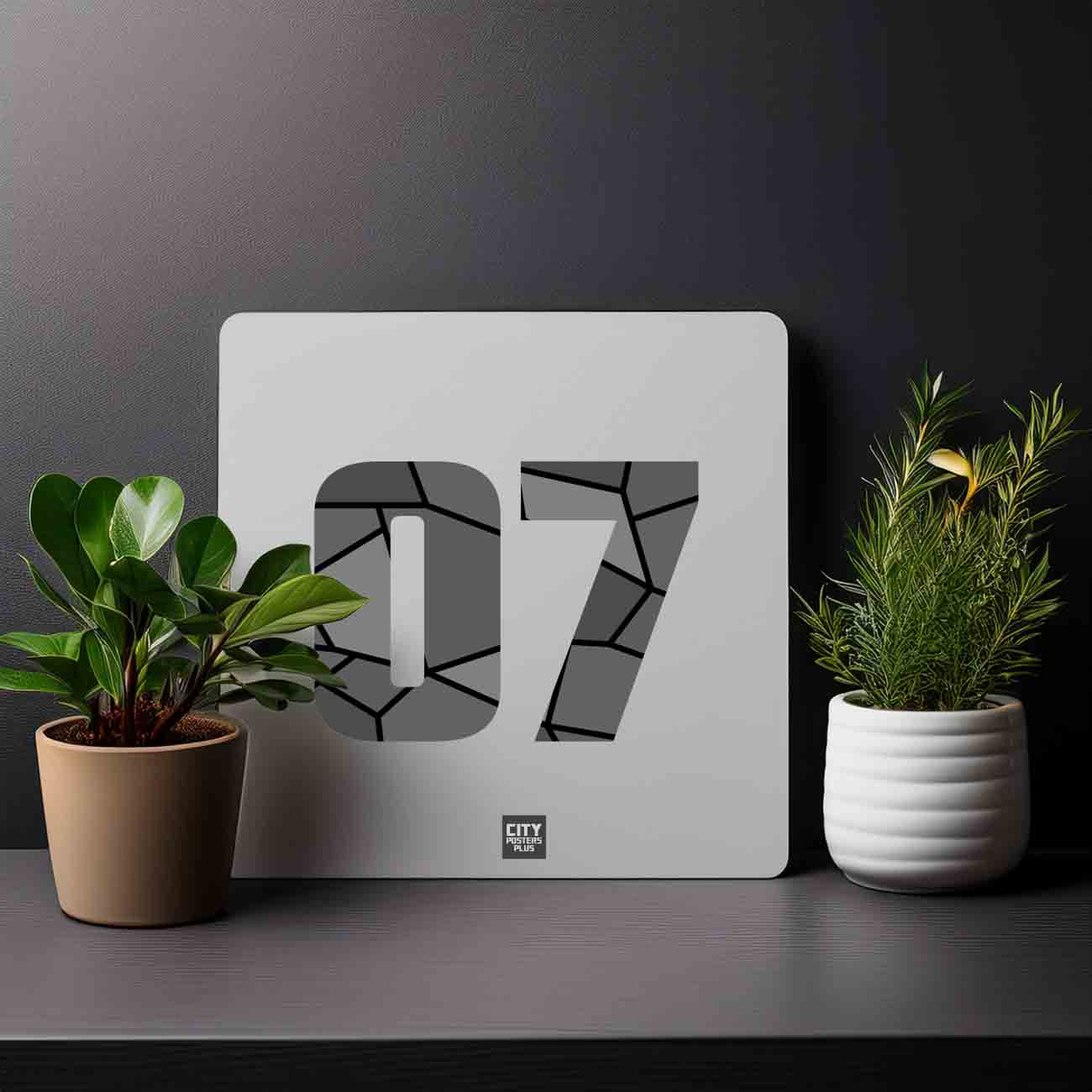 07 Number Mousepad (Melange Grey)