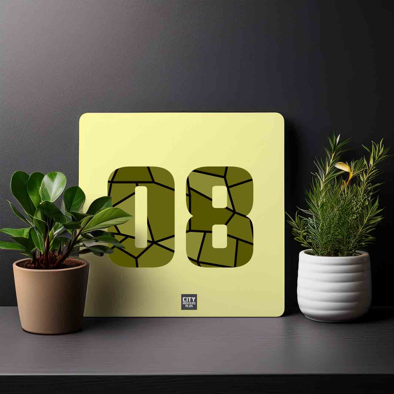 08 Number Mousepad (Butter Yellow)