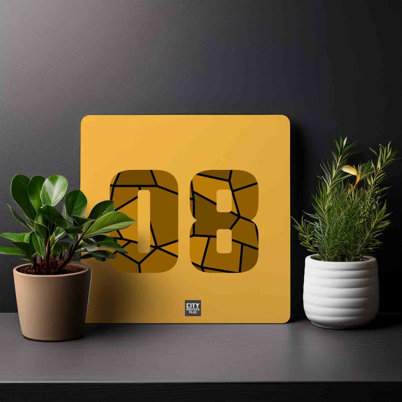 08 Number Mousepad (Golden Yellow)