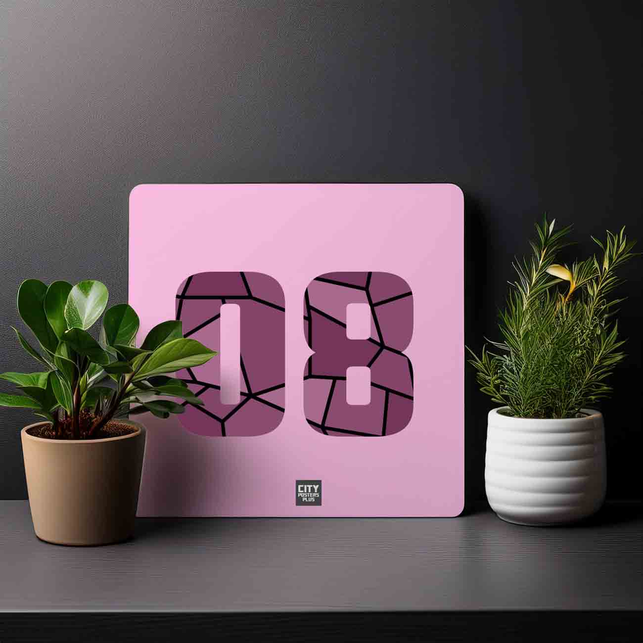08 Number Mousepad (Light Pink)