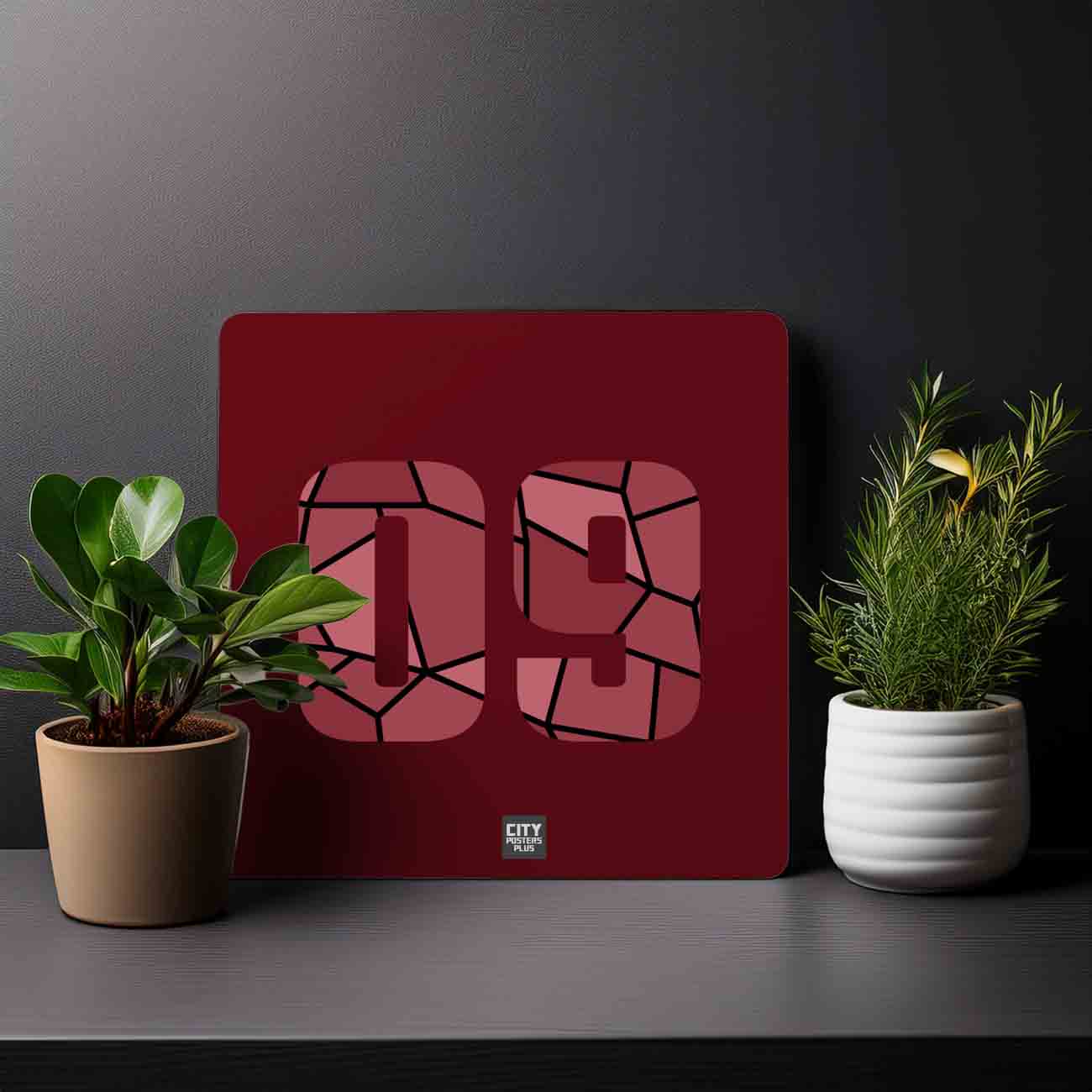 09 Number Mousepad (Maroon)