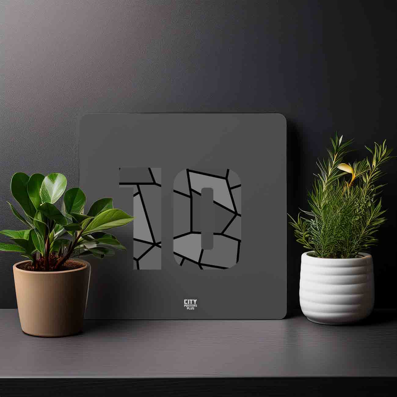 10 Number Mousepad (Charcoal Grey)