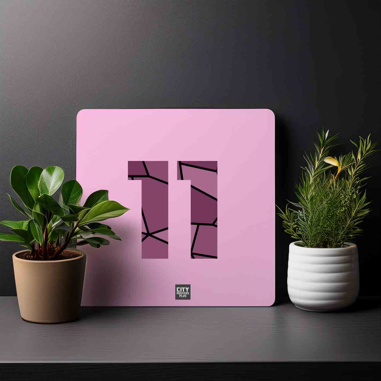 11 Number Mousepad (Light Pink)