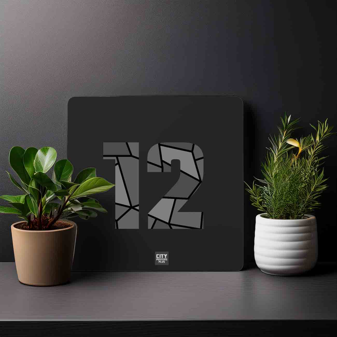 12 Number Mousepad (Black)