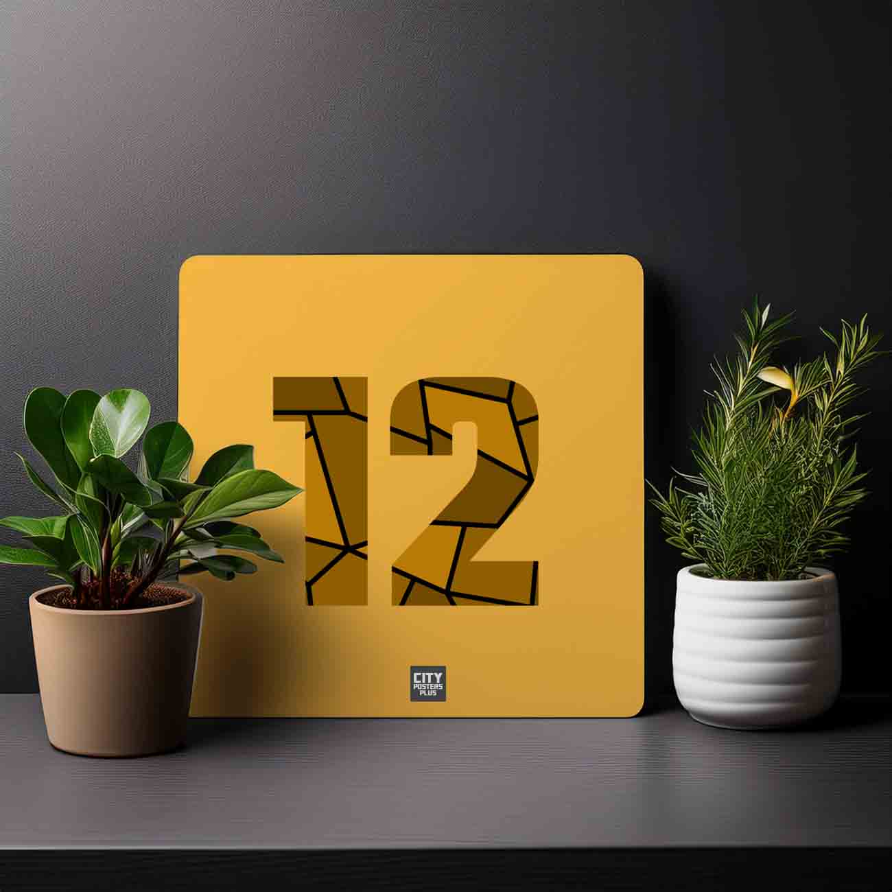 12 Number Mousepad (Golden Yellow)