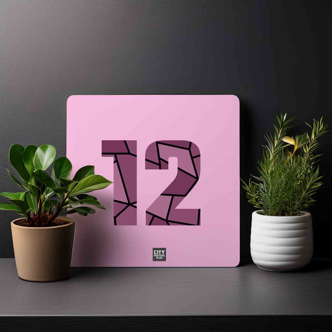 12 Number Mousepad (Light Pink)