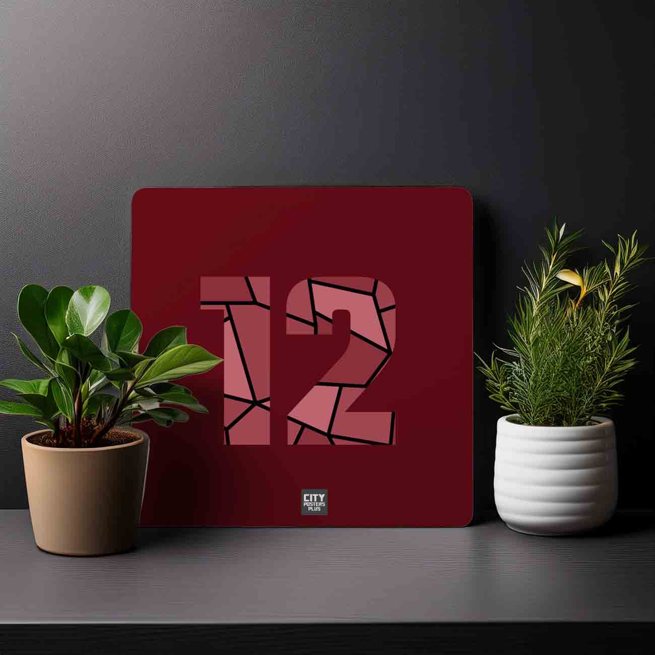 12 Number Mousepad (Maroon)