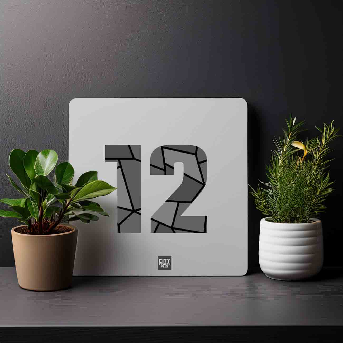 12 Number Mousepad (Melange Grey)