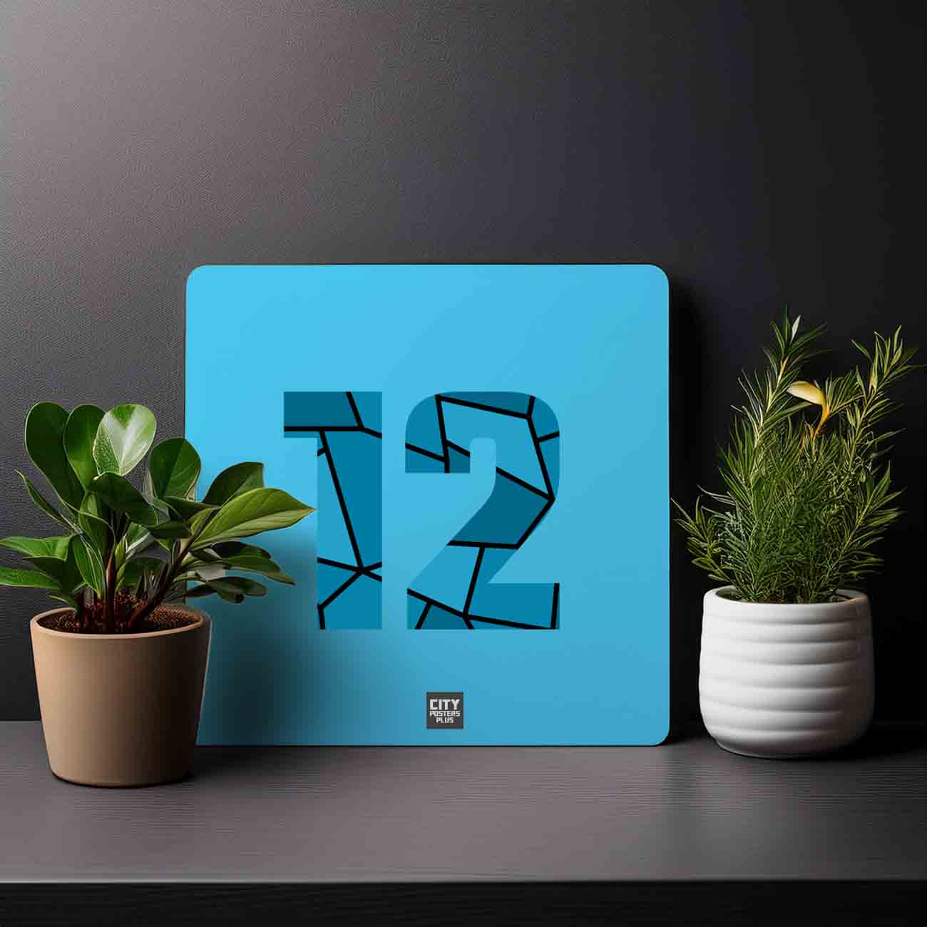12 Number Mousepad (Sky Blue)