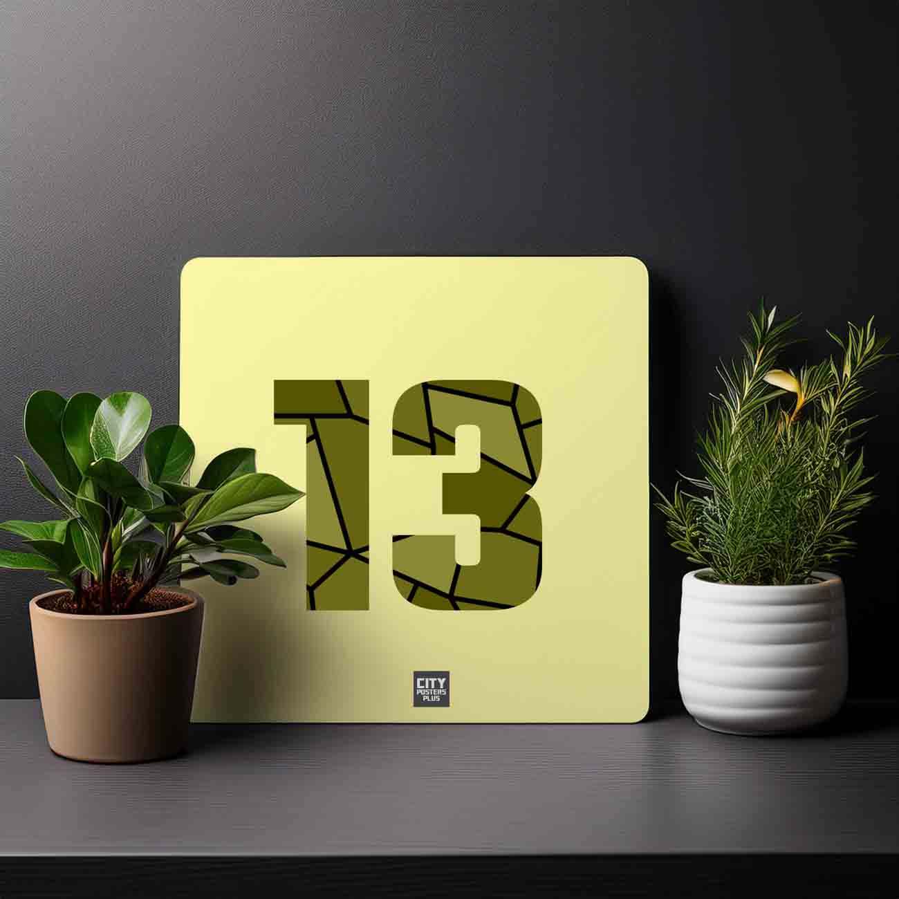 13 Number Mousepad (Butter Yellow)