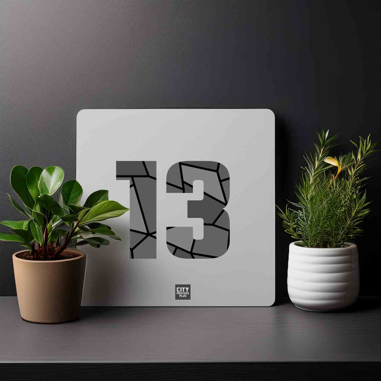 13 Number Mousepad (Melange Grey)