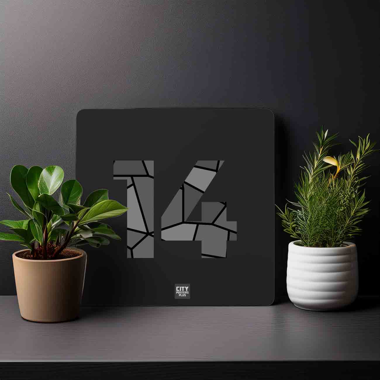 14 Number Mousepad (Black)