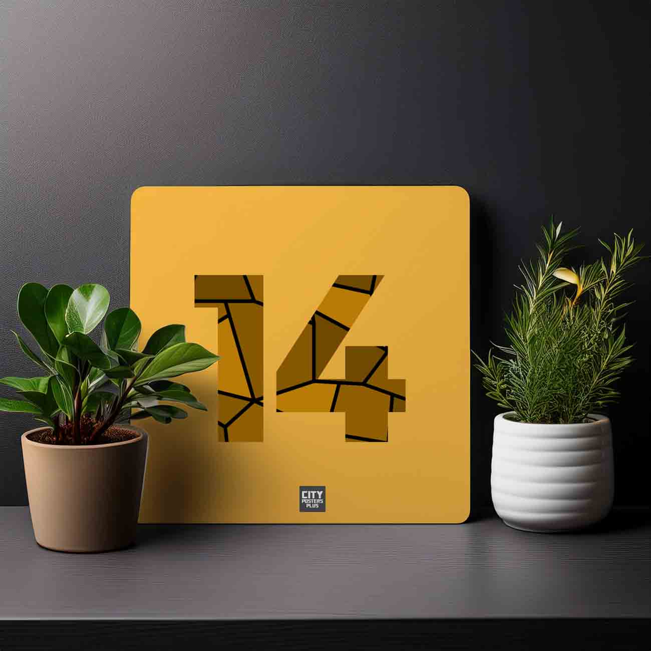 14 Number Mousepad (Golden Yellow)