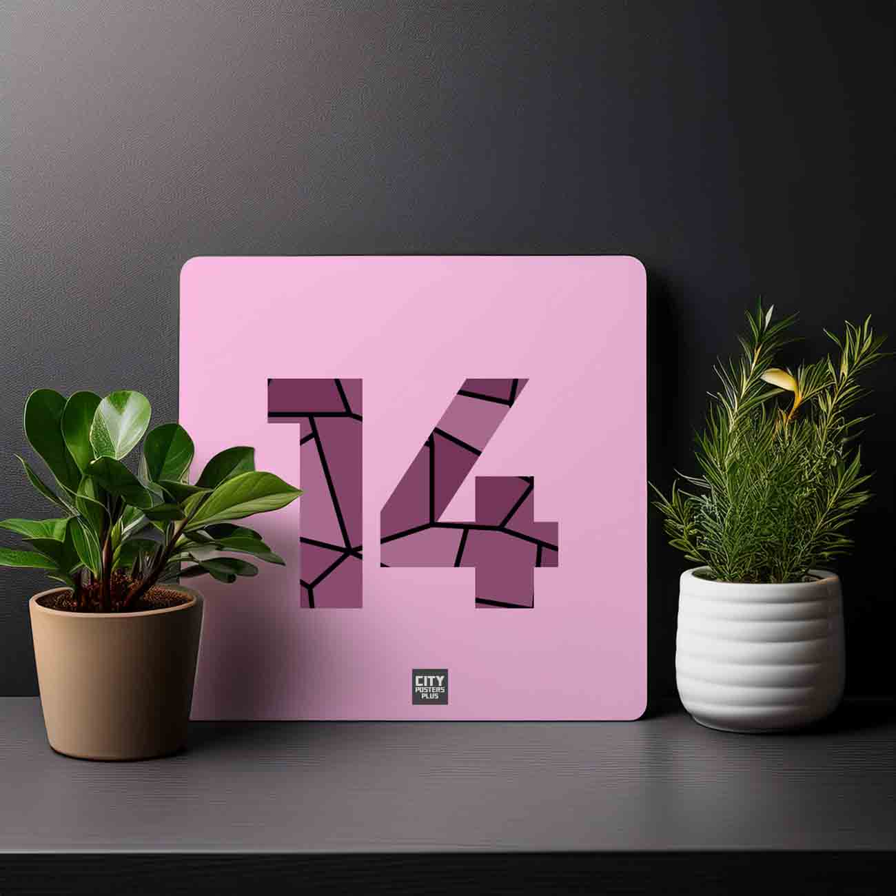 14 Number Mousepad (Light Pink)