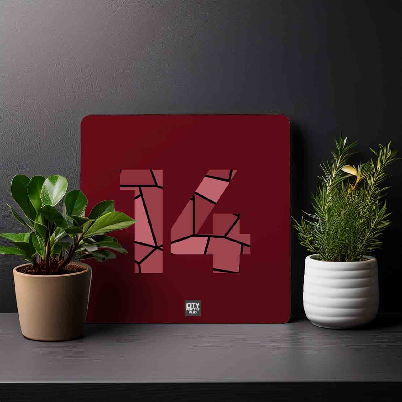 14 Number Mousepad (Maroon)