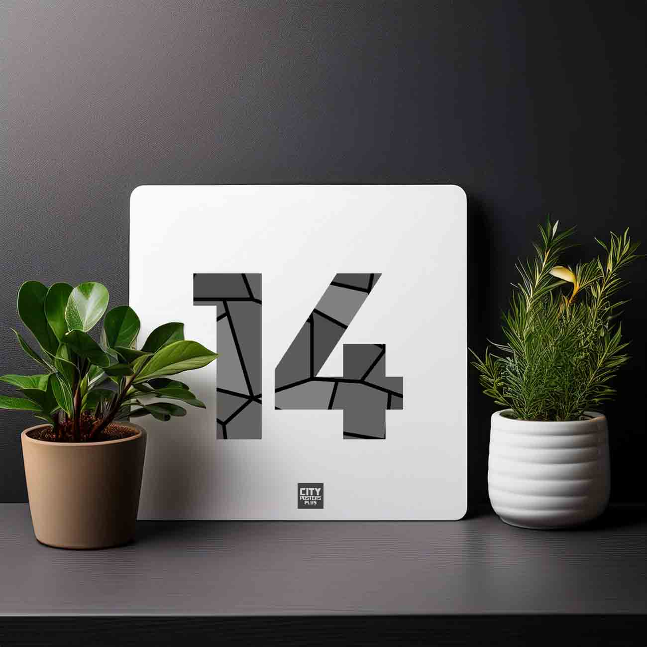 14 Number Mousepad (White)