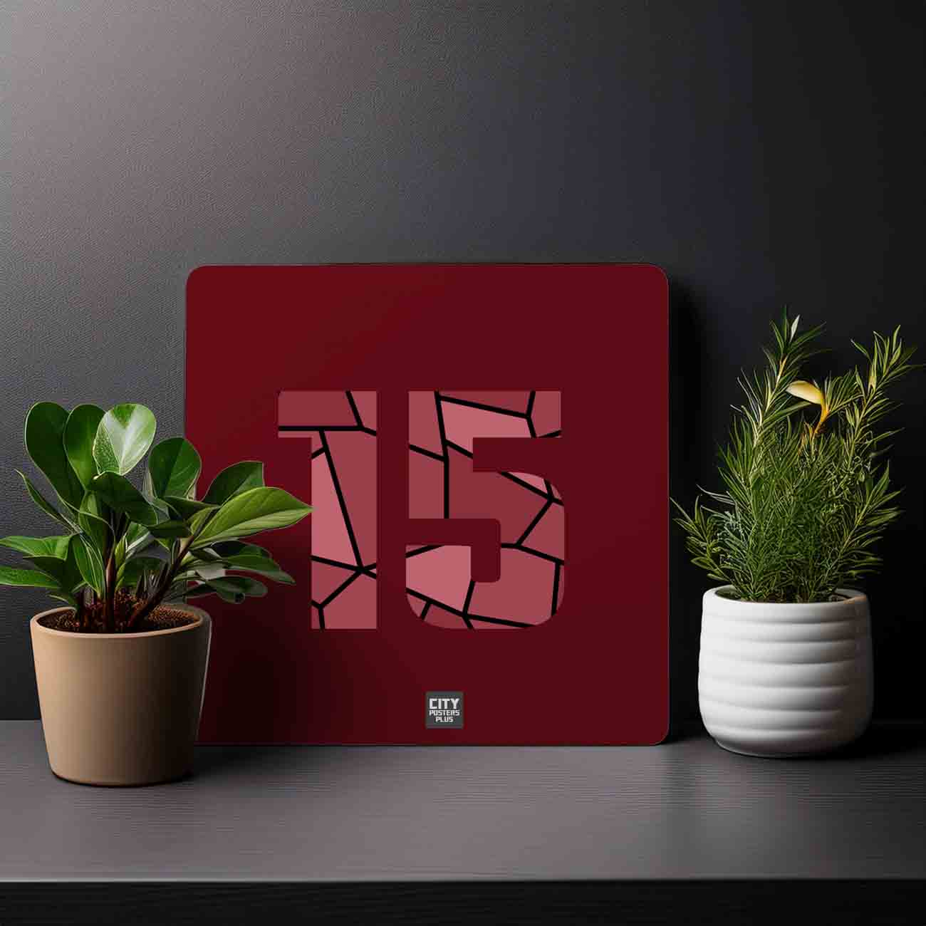 15 Number Mousepad (Maroon)