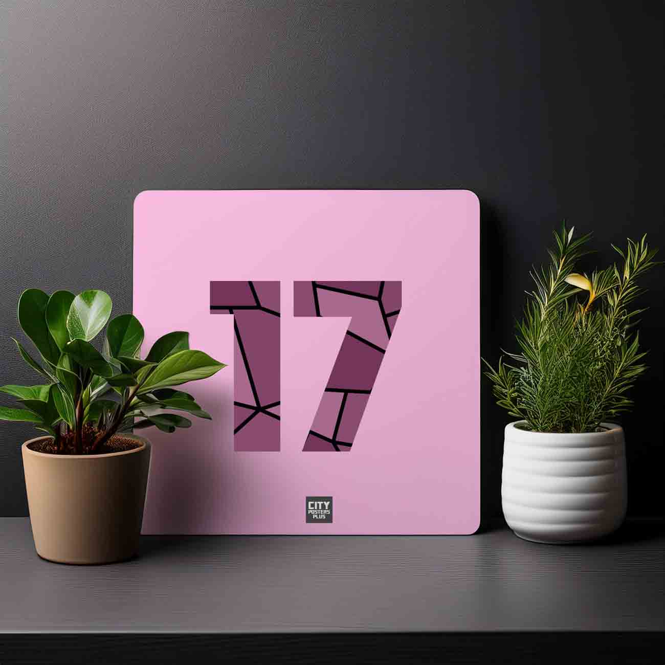 17 Number Mousepad (Light Pink)
