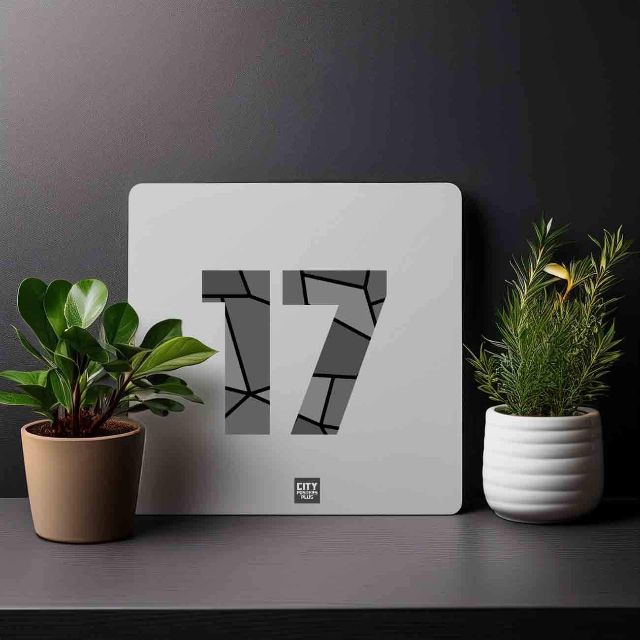 17 Number Mousepad (Melange Grey)