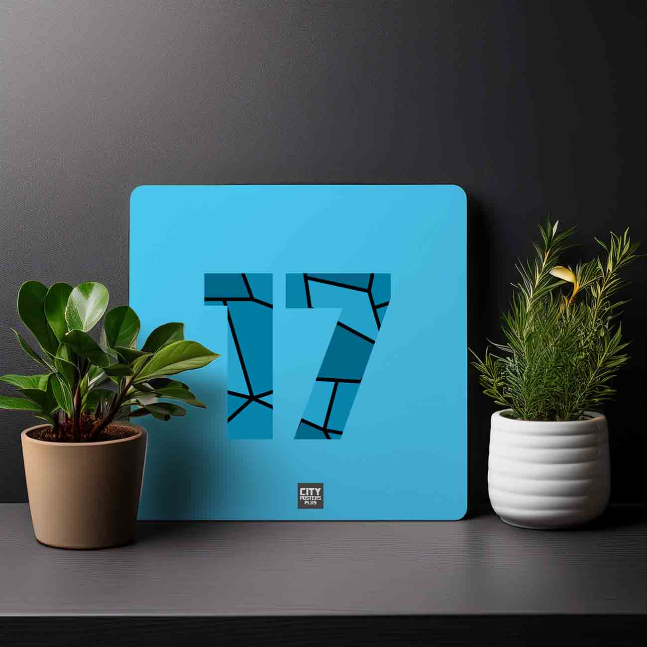 17 Number Mousepad (Sky Blue)