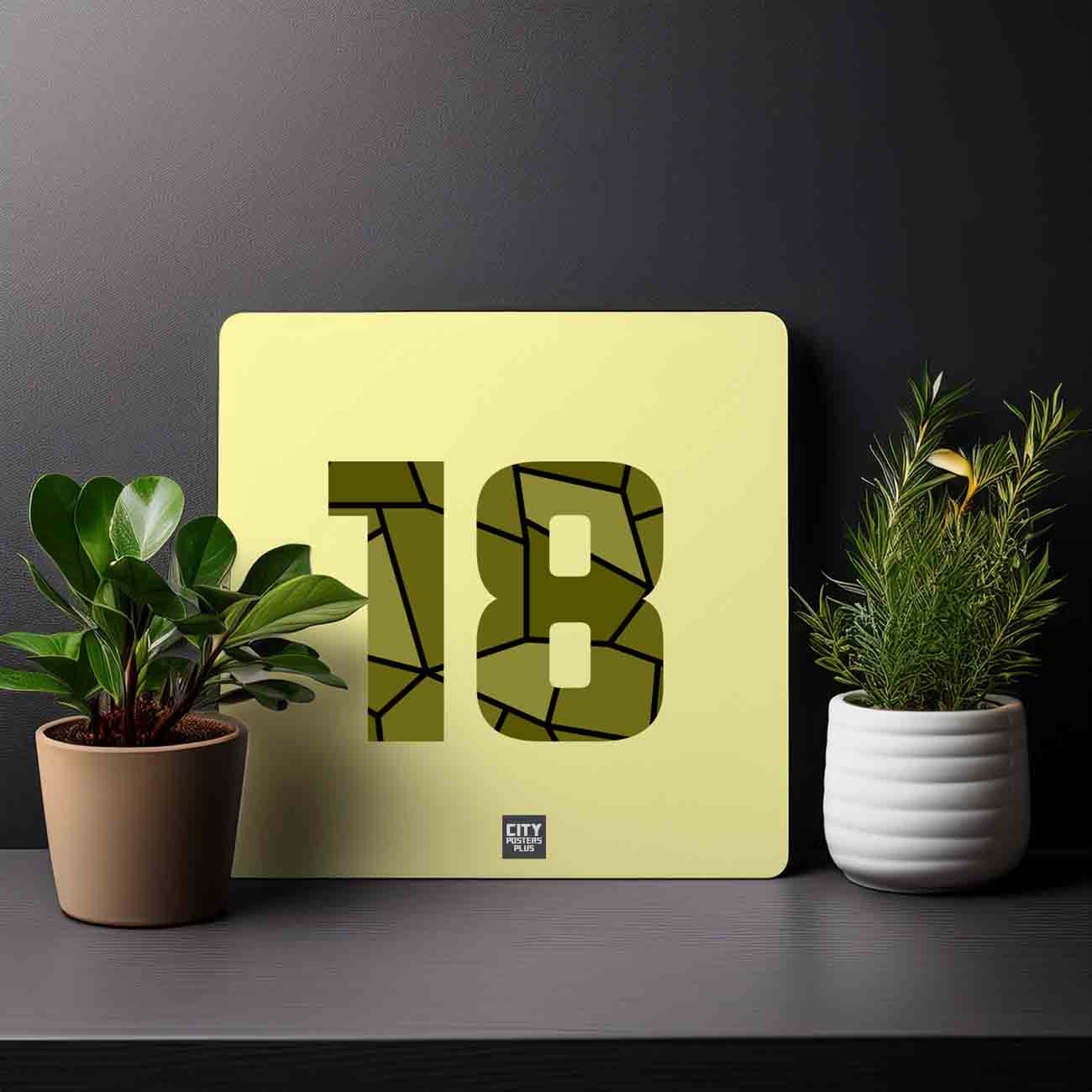 18 Number Mousepad (Butter Yellow)