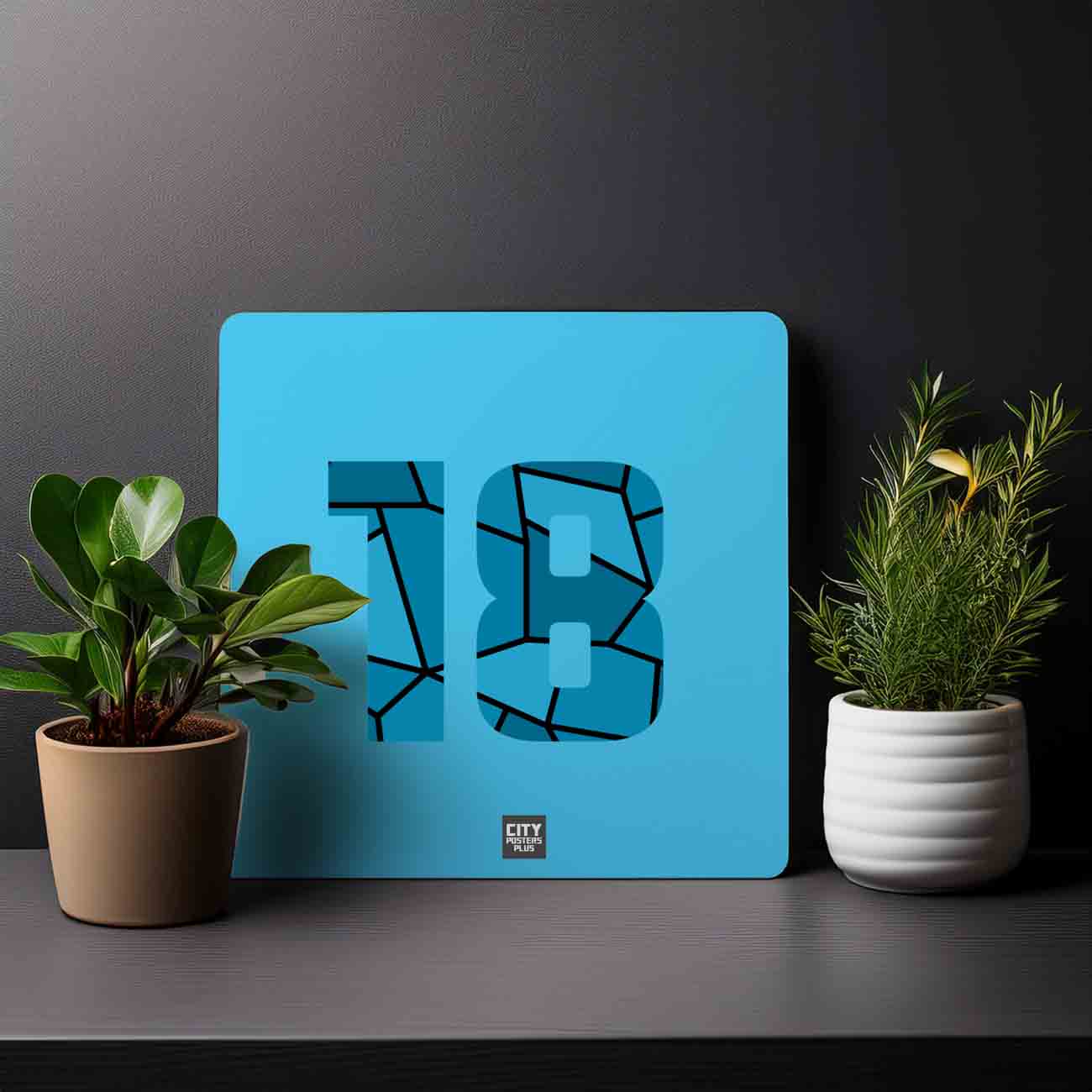18 Number Mousepad (Sky Blue)