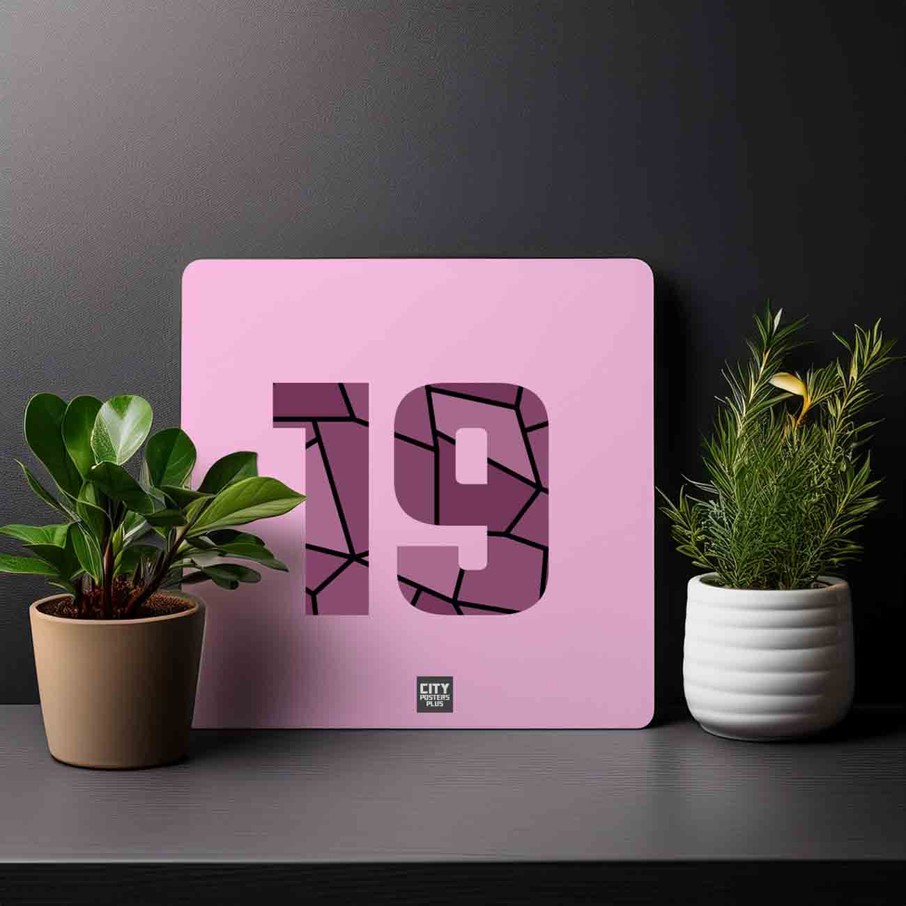 19 Number Mousepad (Light Pink)