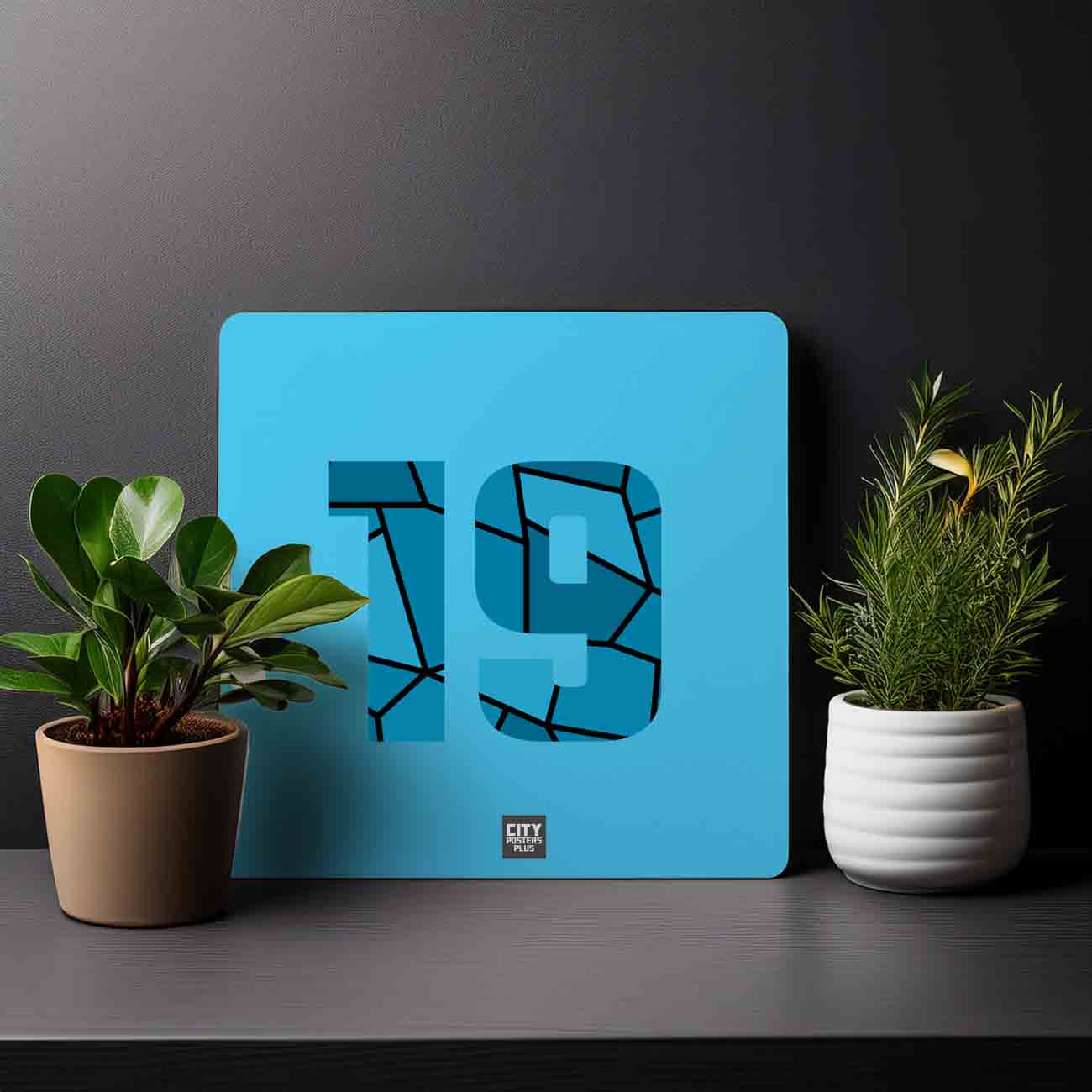 19 Number Mousepad (Sky Blue)