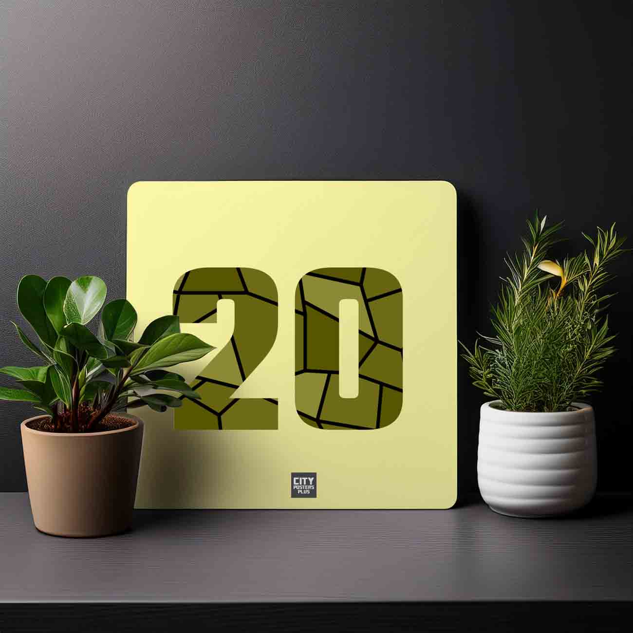 20 Number Mousepad (Butter Yellow)