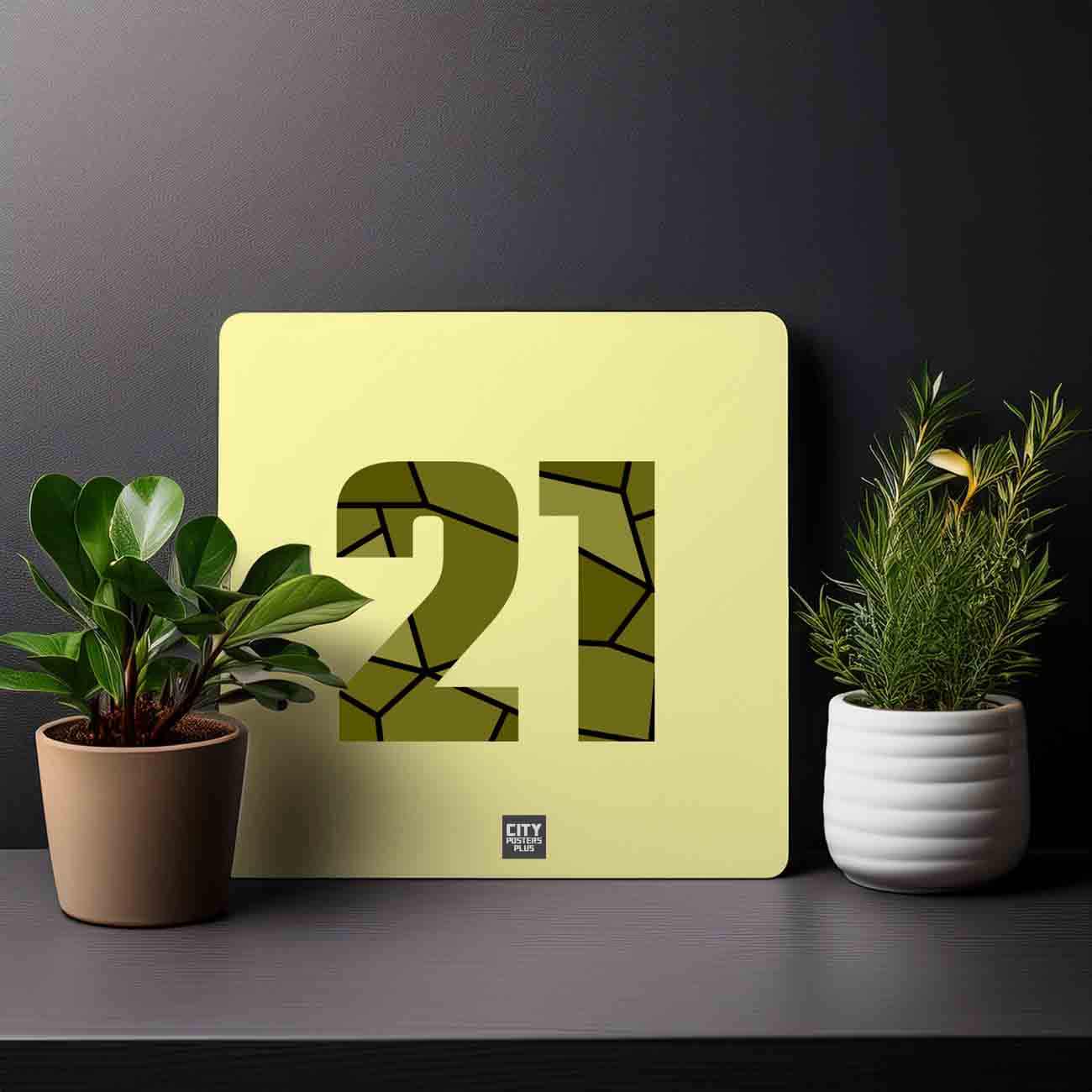21 Number Mousepad (Butter Yellow)