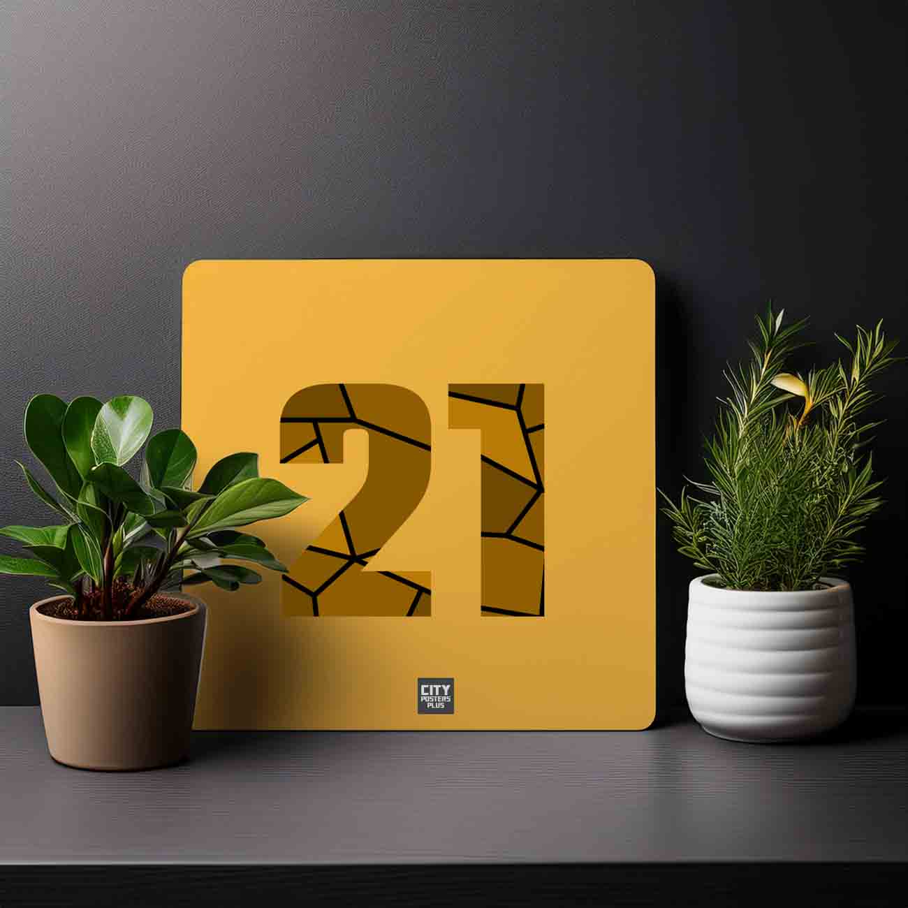 21 Number Mousepad (Golden Yellow)