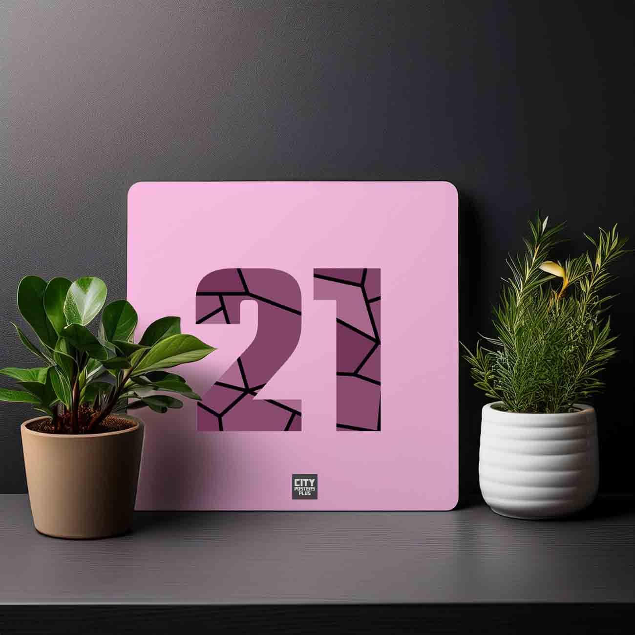 21 Number Mousepad (Light Pink)