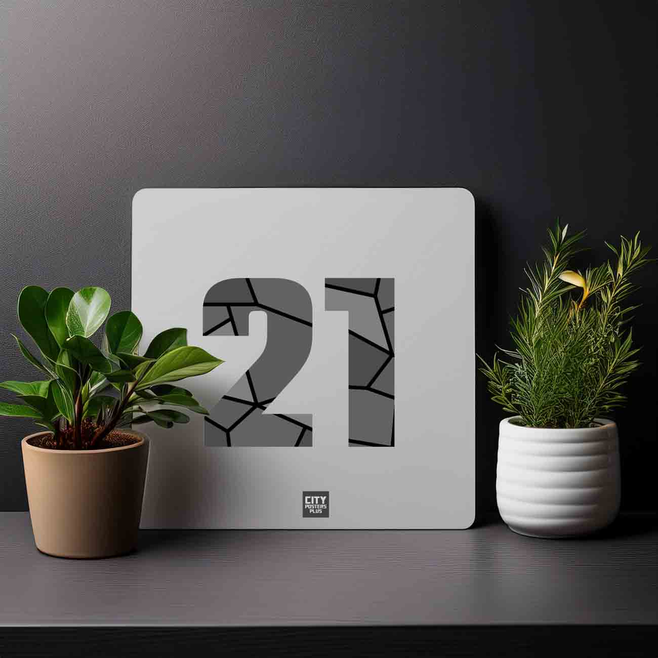 21 Number Mousepad (Melange Grey)