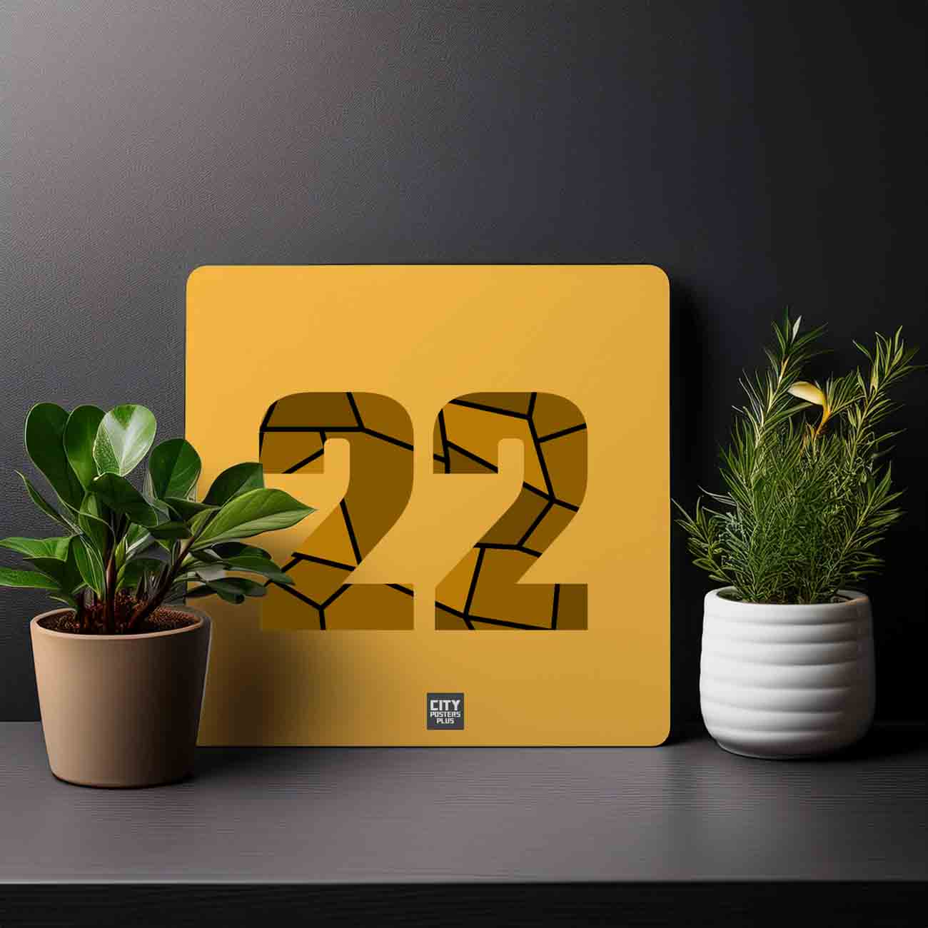 22 Number Mousepad (Golden Yellow)