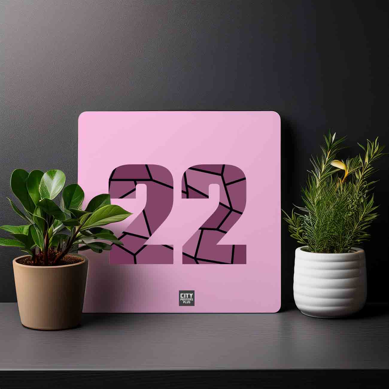 22 Number Mousepad (Light Pink)