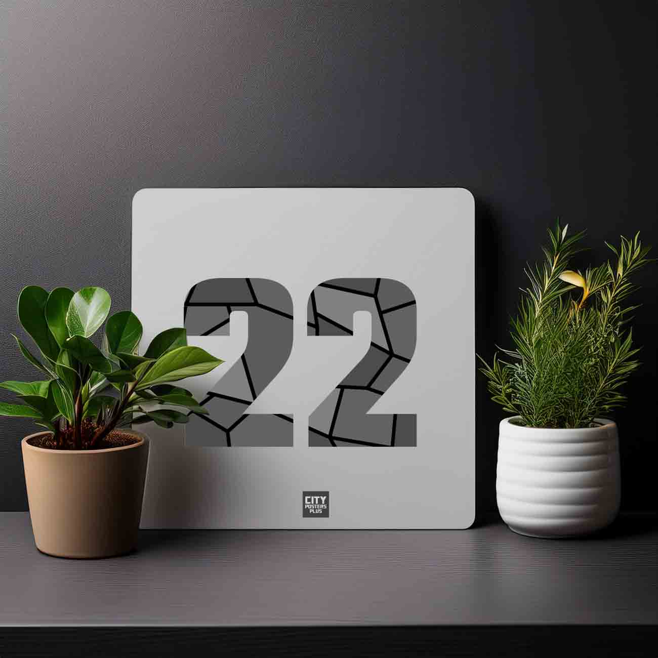22 Number Mousepad (Melange Grey)