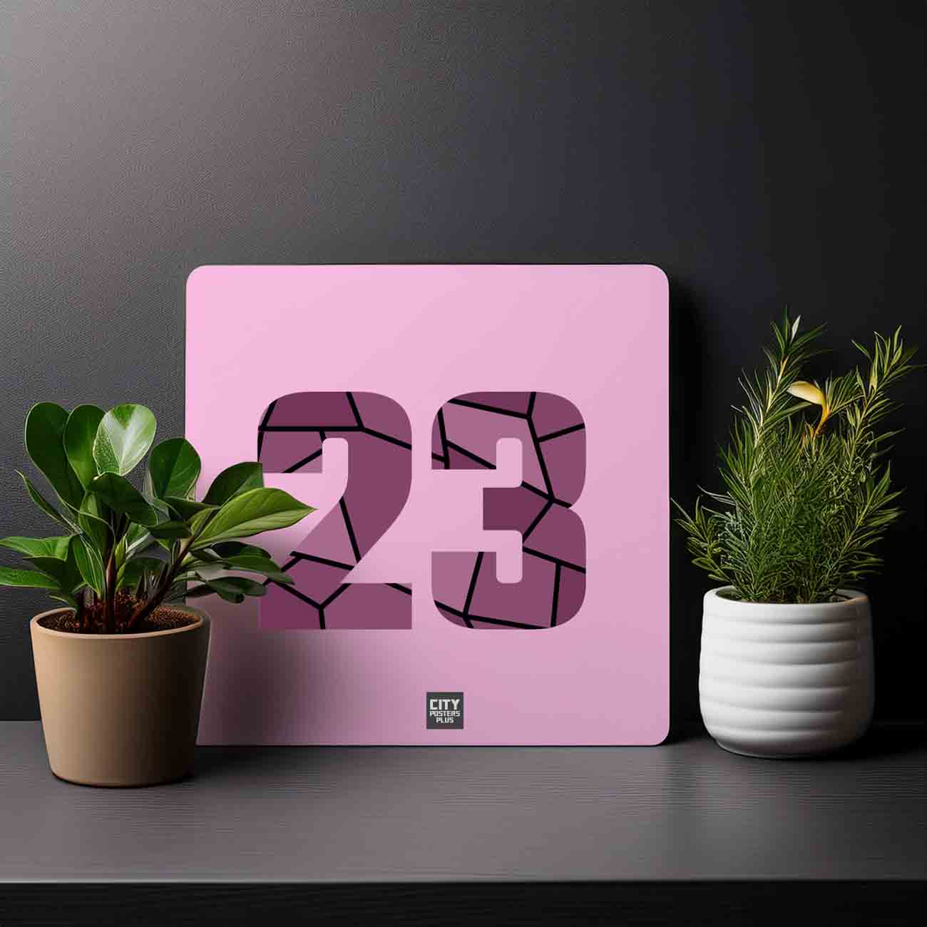 23 Number Mousepad (Light Pink)