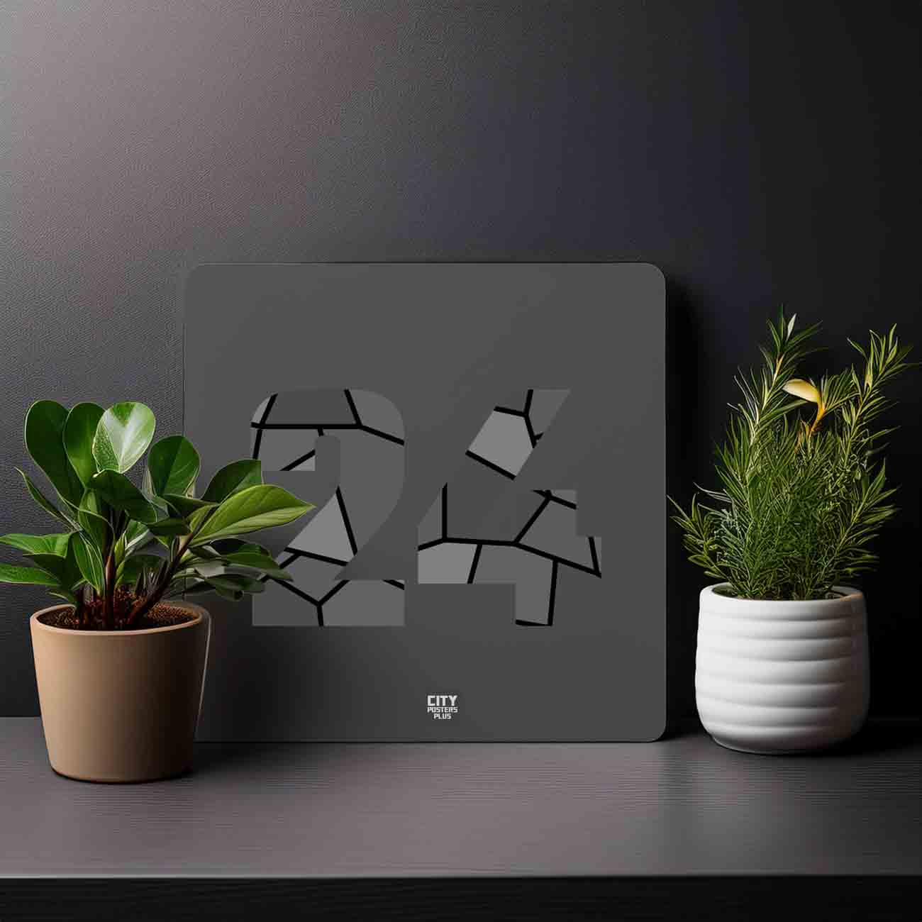 24 Number Mousepad (Charcoal Grey)