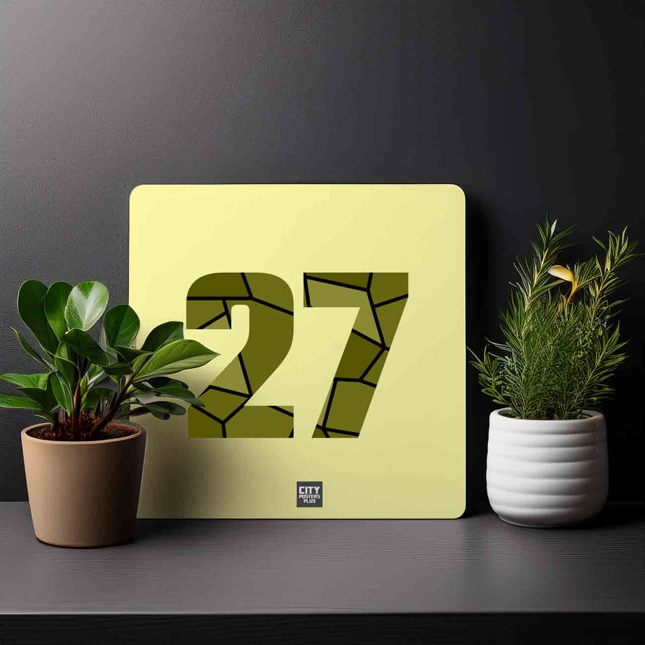 27 Number Mousepad (Butter Yellow)