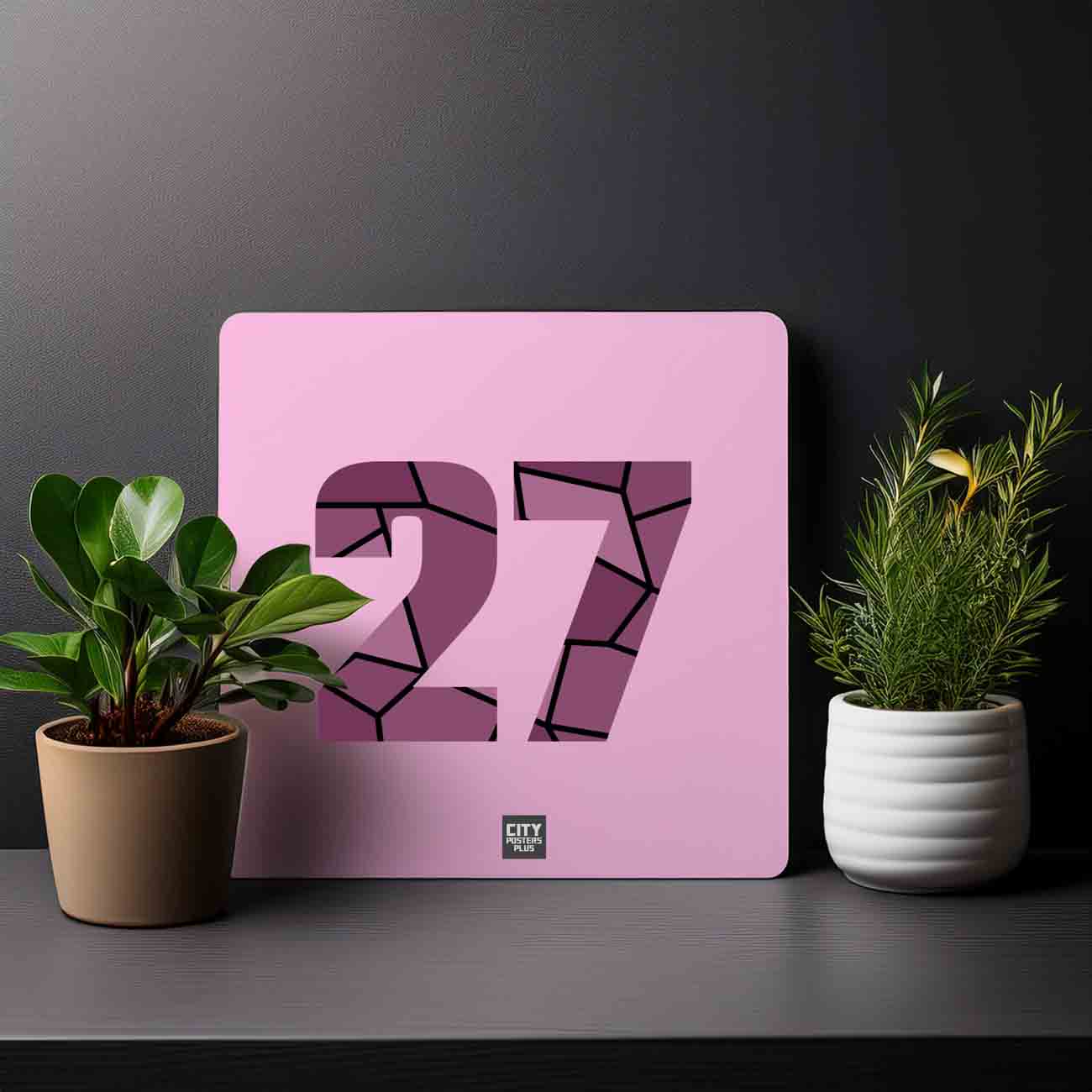 27 Number Mousepad (Light Pink)