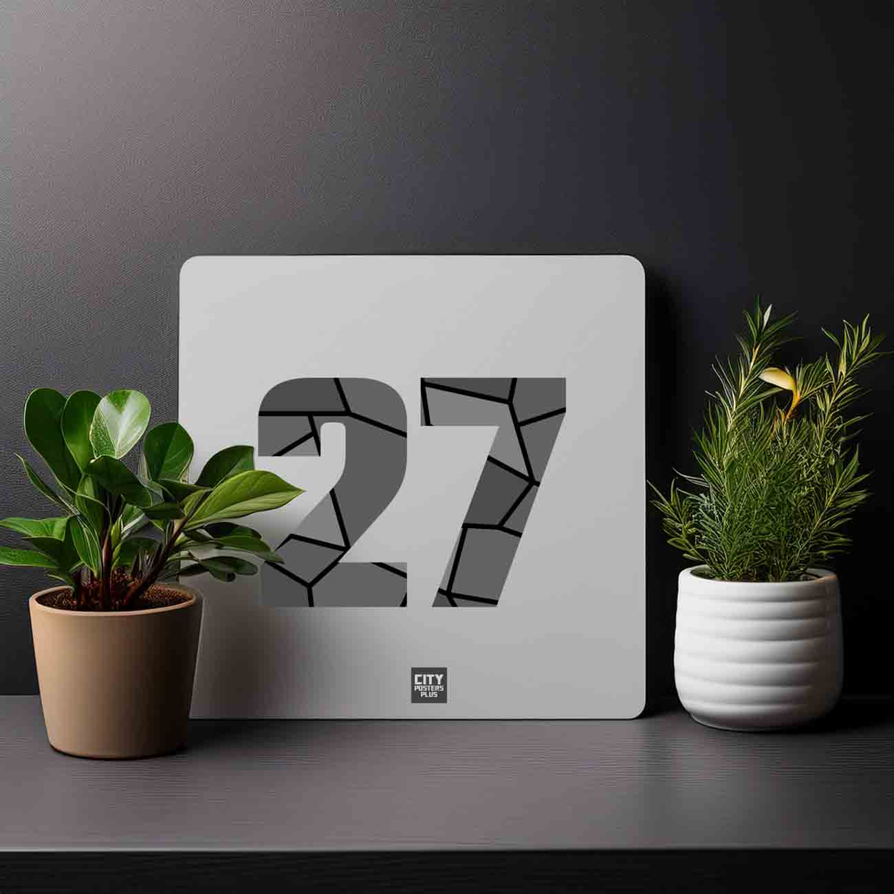 27 Number Mousepad (Melange Grey)