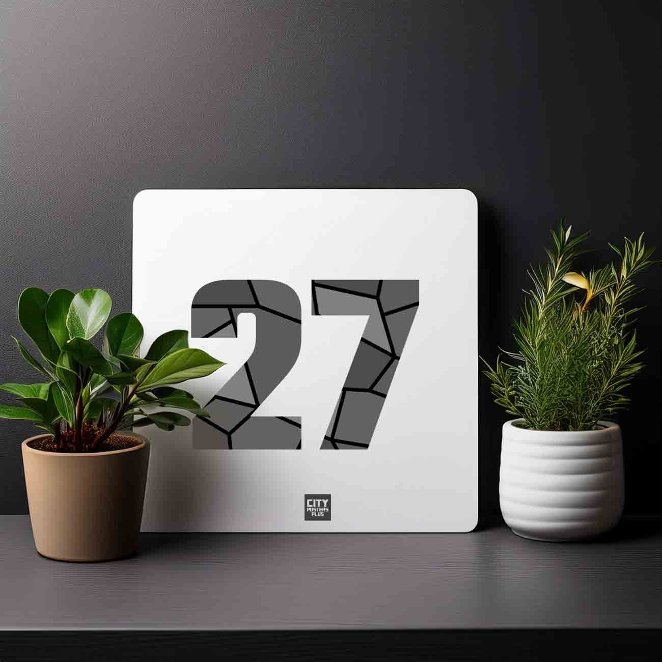 27 Number Mousepad (White)