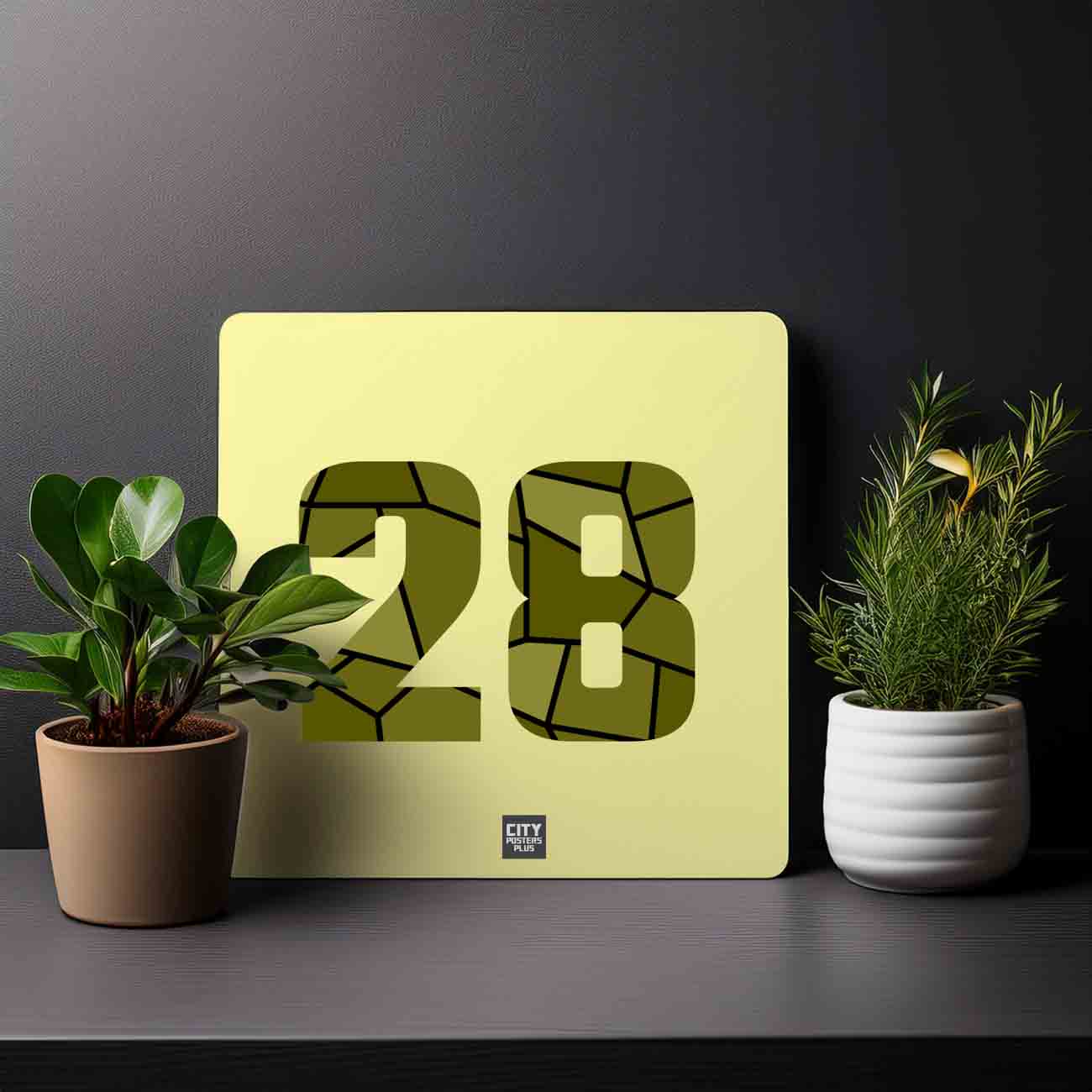 28 Number Mousepad (Butter Yellow)