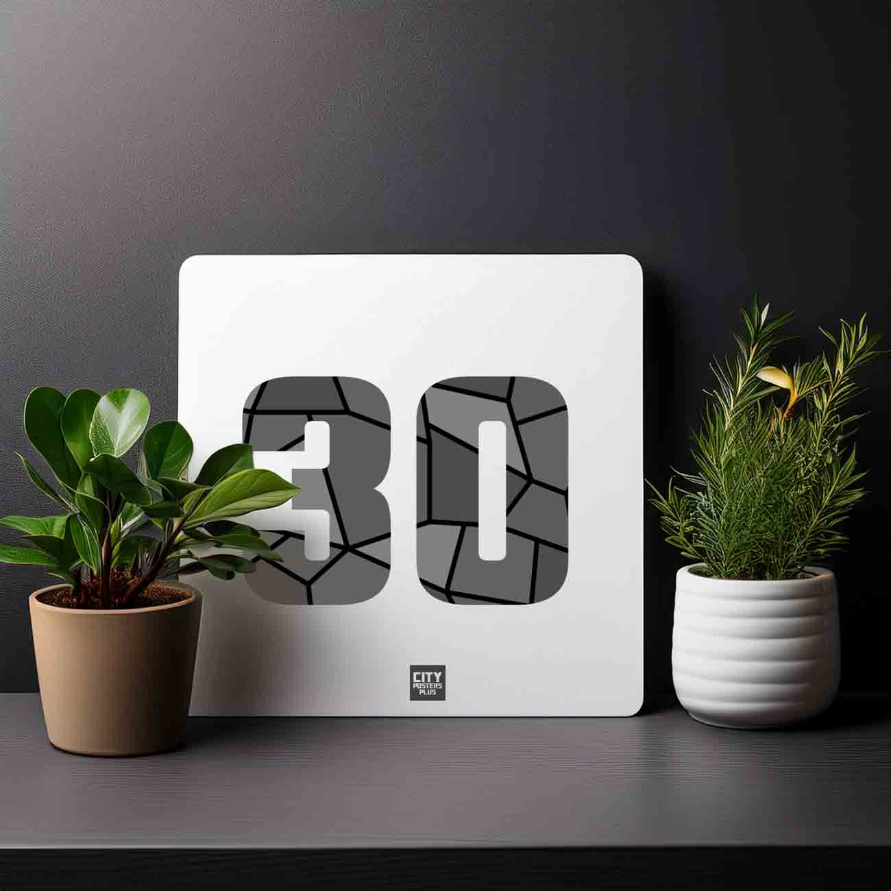 30 Number Mousepad (White)