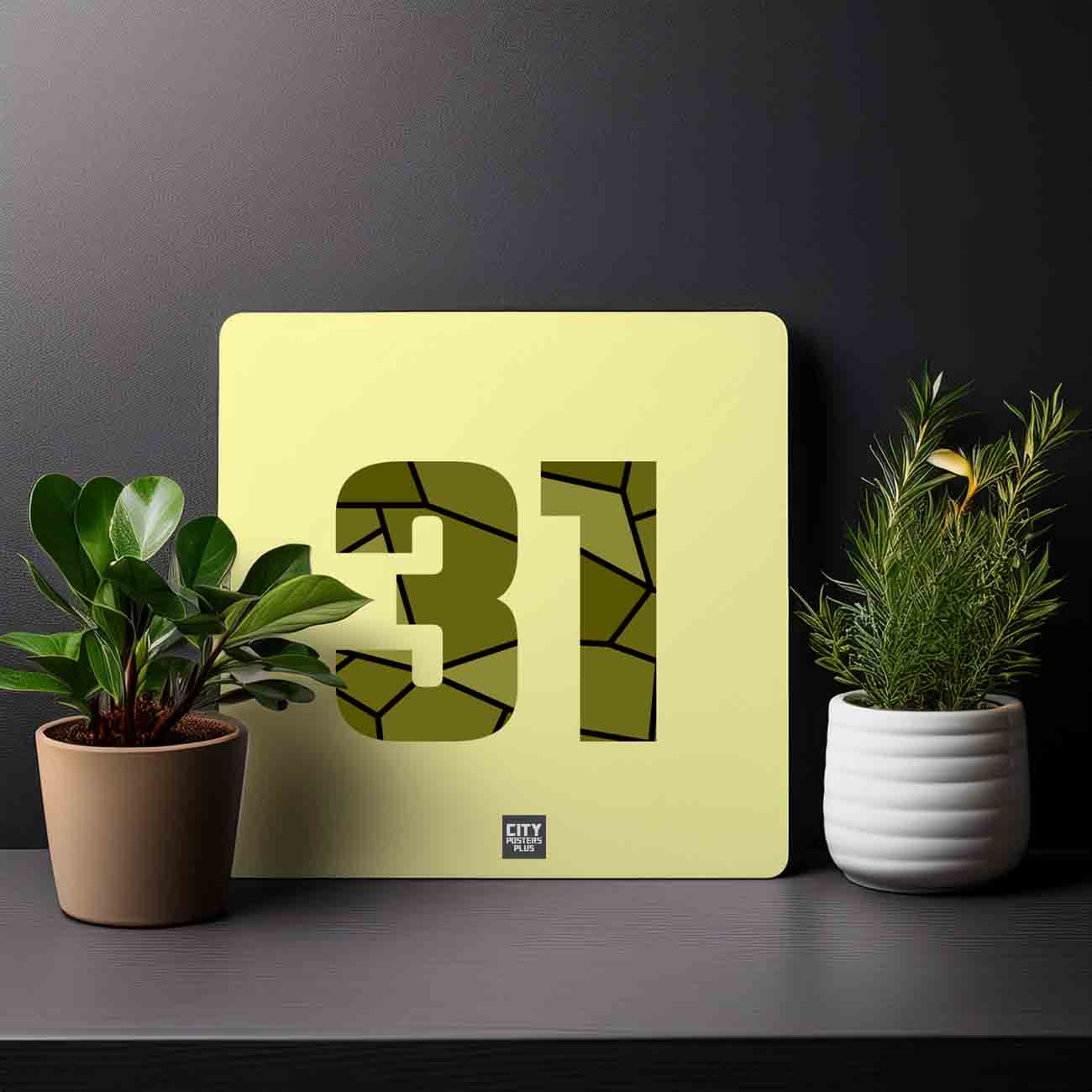 31 Number Mousepad (Butter Yellow)