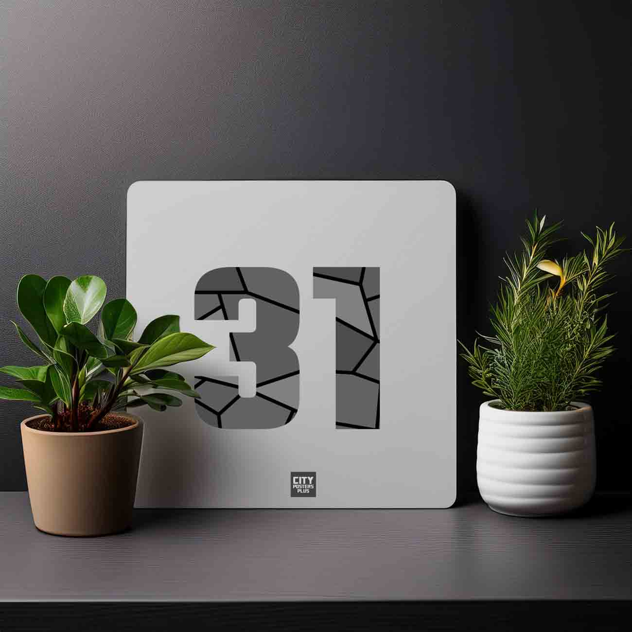 31 Number Mousepad (Melange Grey)